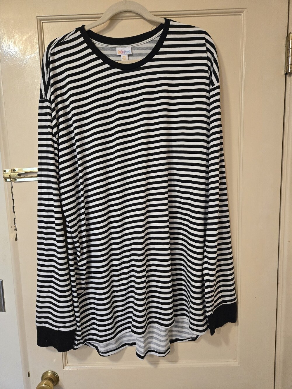 Lularoe Hudson Classic Black & White Striped Long Sleeve Top